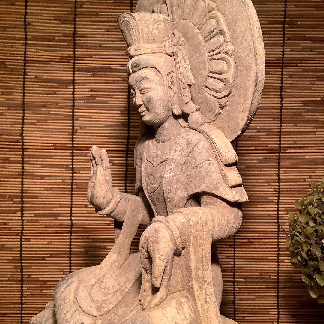 こたさん♪様売約keep…中国北魏・景明元年「石造・如来像」北斎・北魏様式