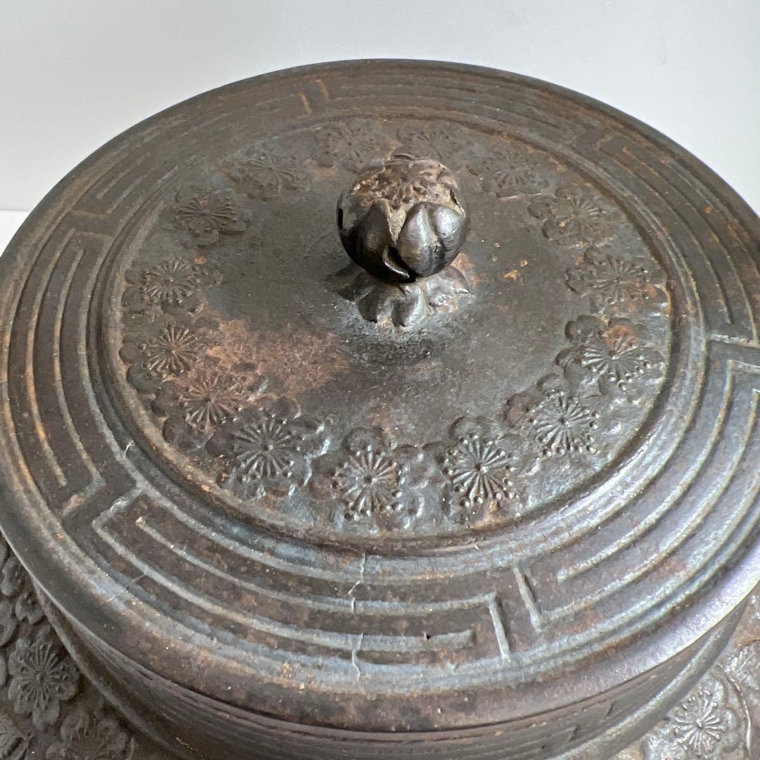 南部鴻栄堂造　桜尽鉄瓶　4833g 高さ35㎝　東な7-1213①