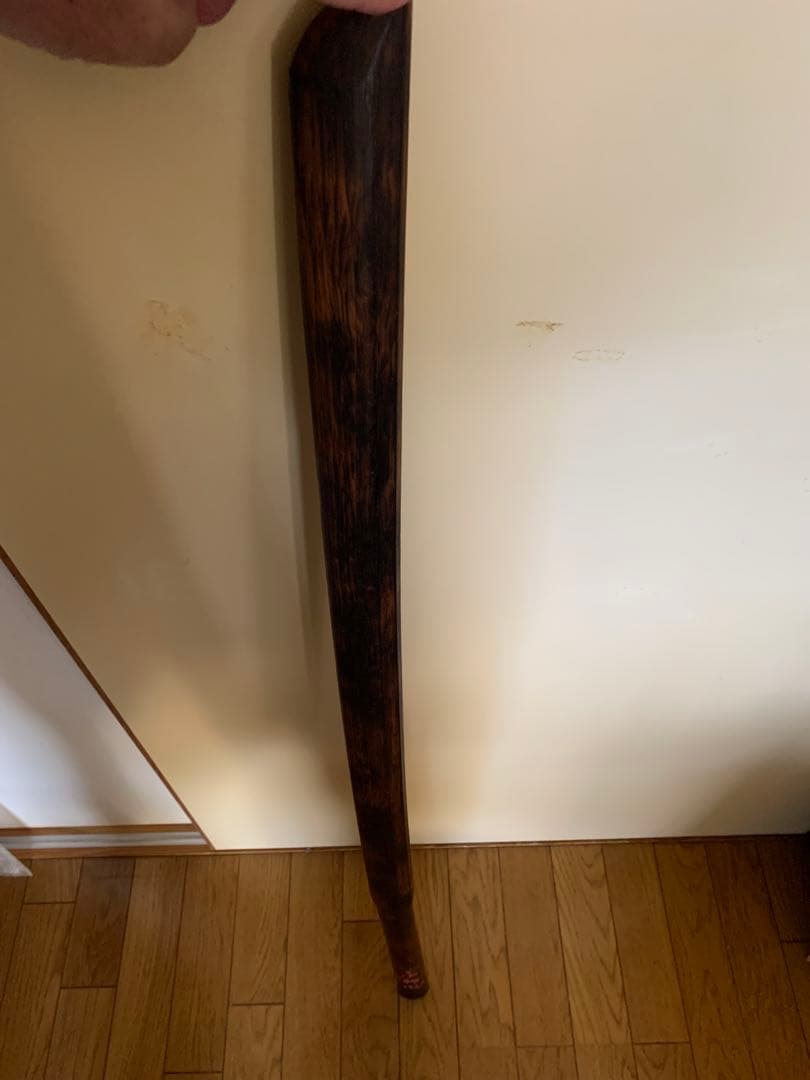 【希少】珍品　巌流決闘　古木刀 （宮本武蔵使用の櫂形木刀を模したもの）刻印付