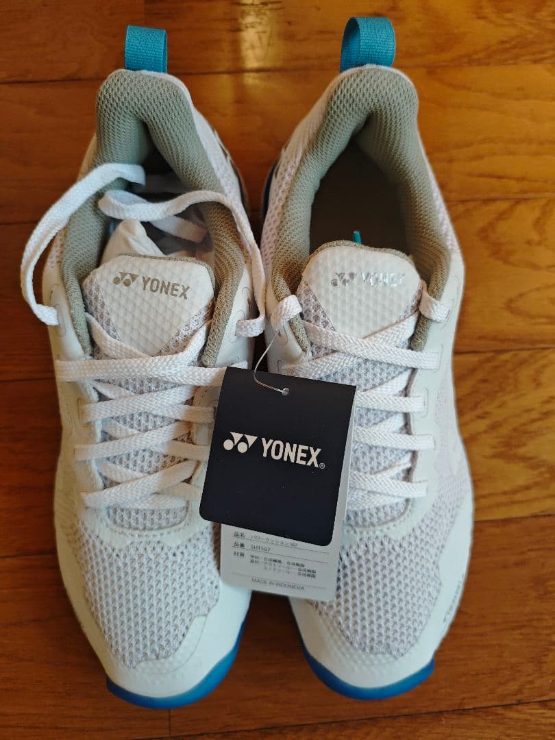 【新品未使用】YONEX テニスシューズ ホワイト/ブルー　25.5cm