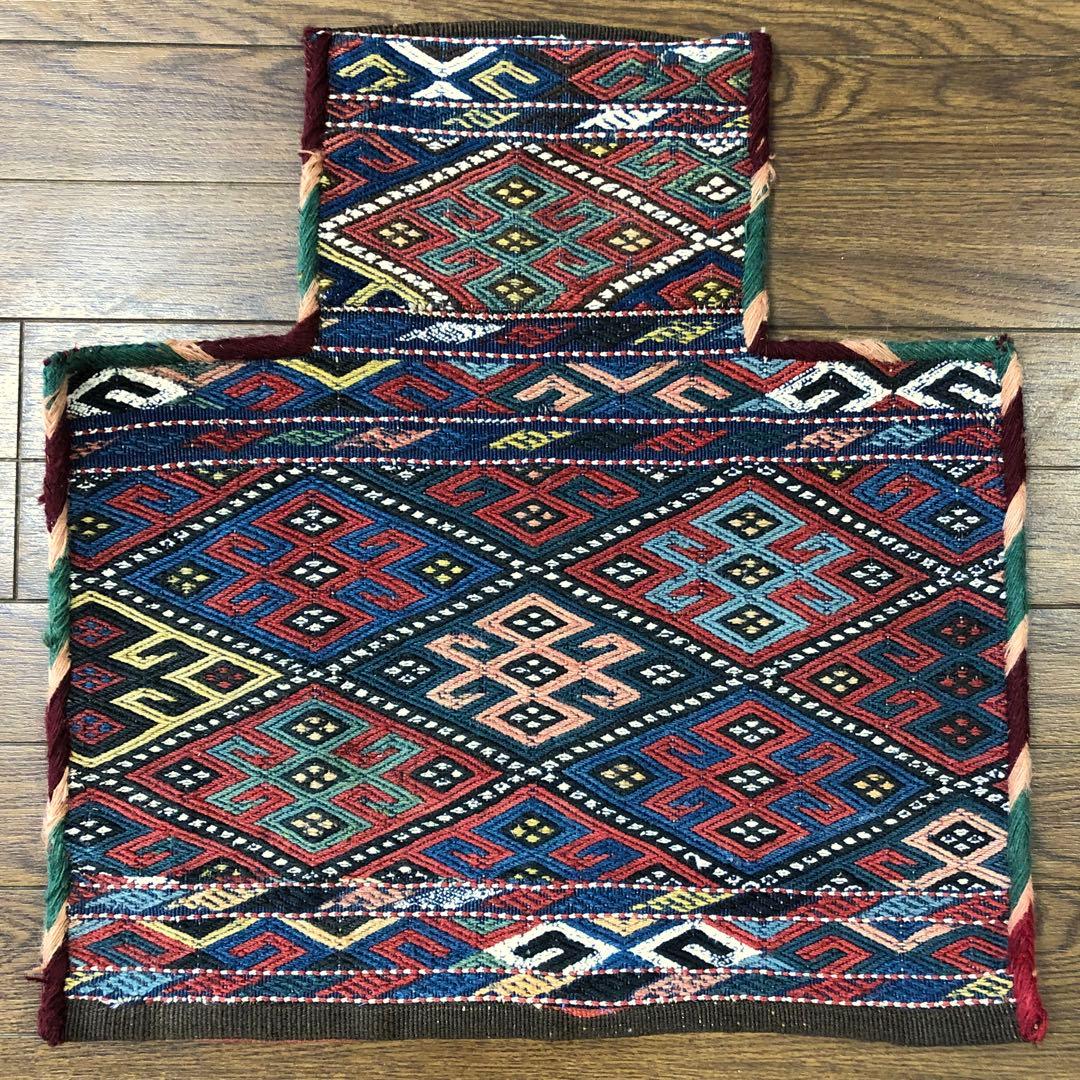アンティーク/オールド? 塩袋 キリム&ジジム? 手織り トライバルラグ