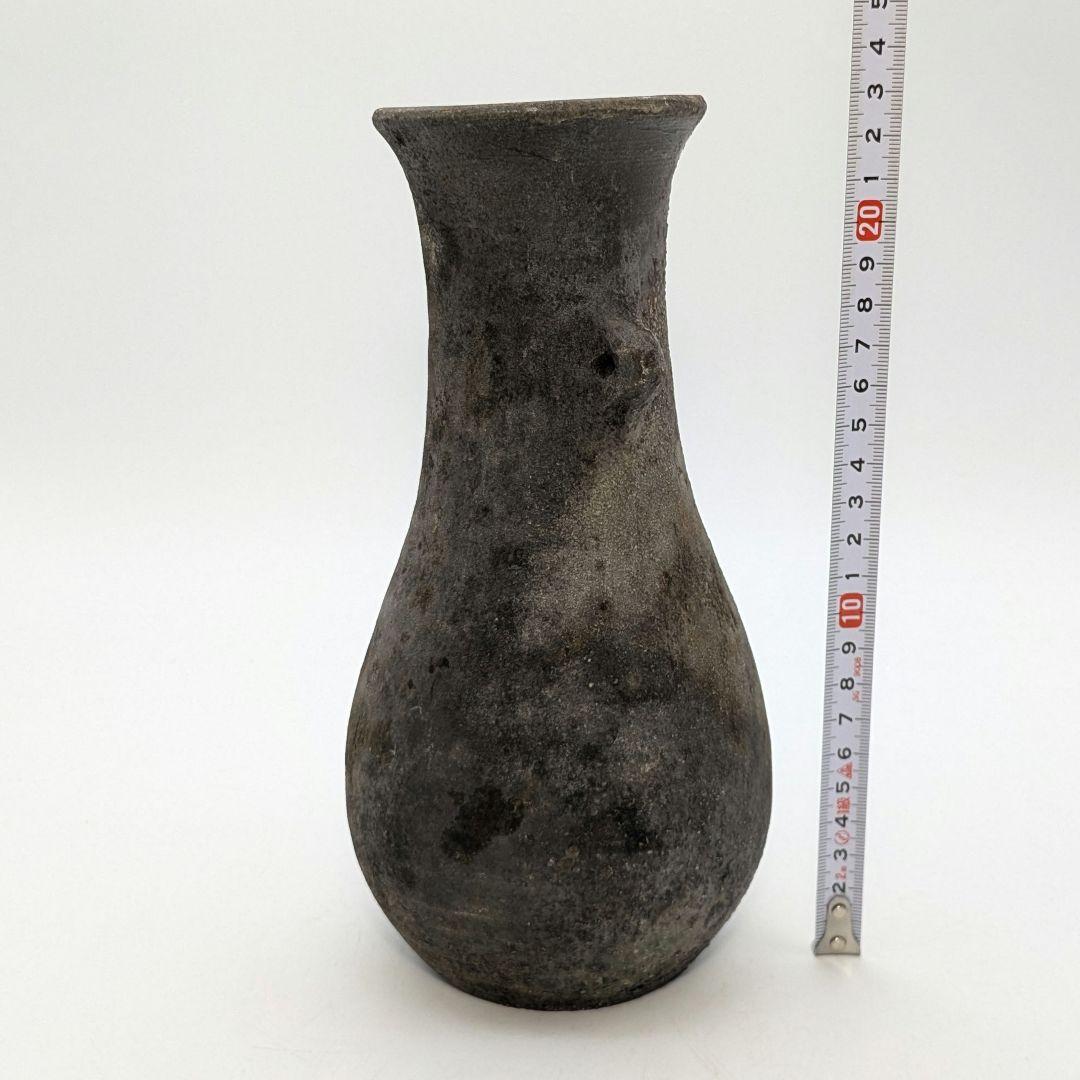 岡山県重要無形文化財 山本出 備前焼 耳付花入 備前須恵 花瓶 花器 置物 窯変