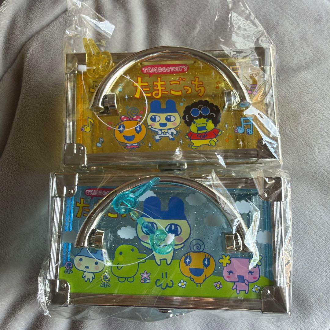 たまごっち かぎつき バニティケース 黄色 青 宝箱 鍵 平成レトロ 小物入れ