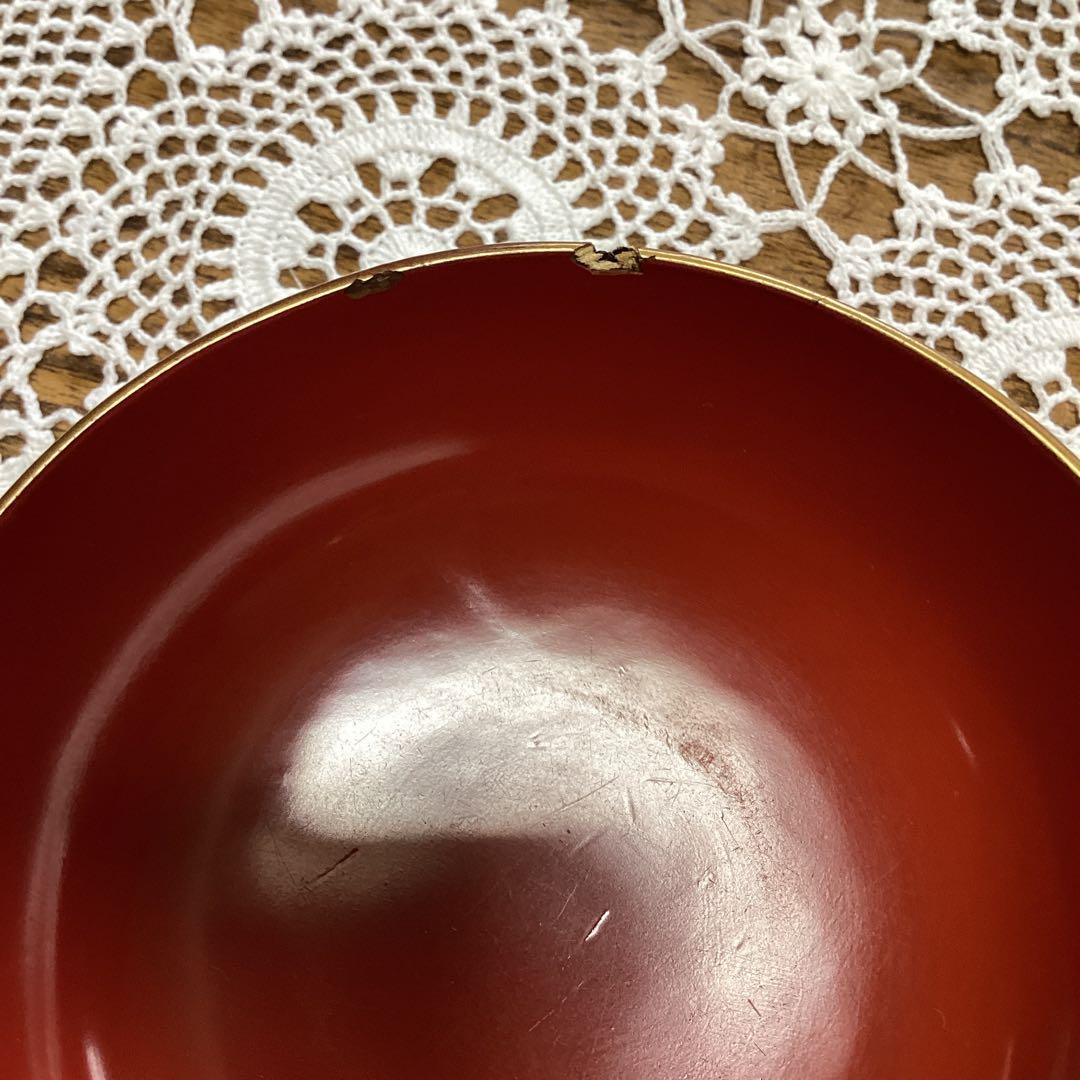 k2f20 朱　牡丹　吸物椀10客