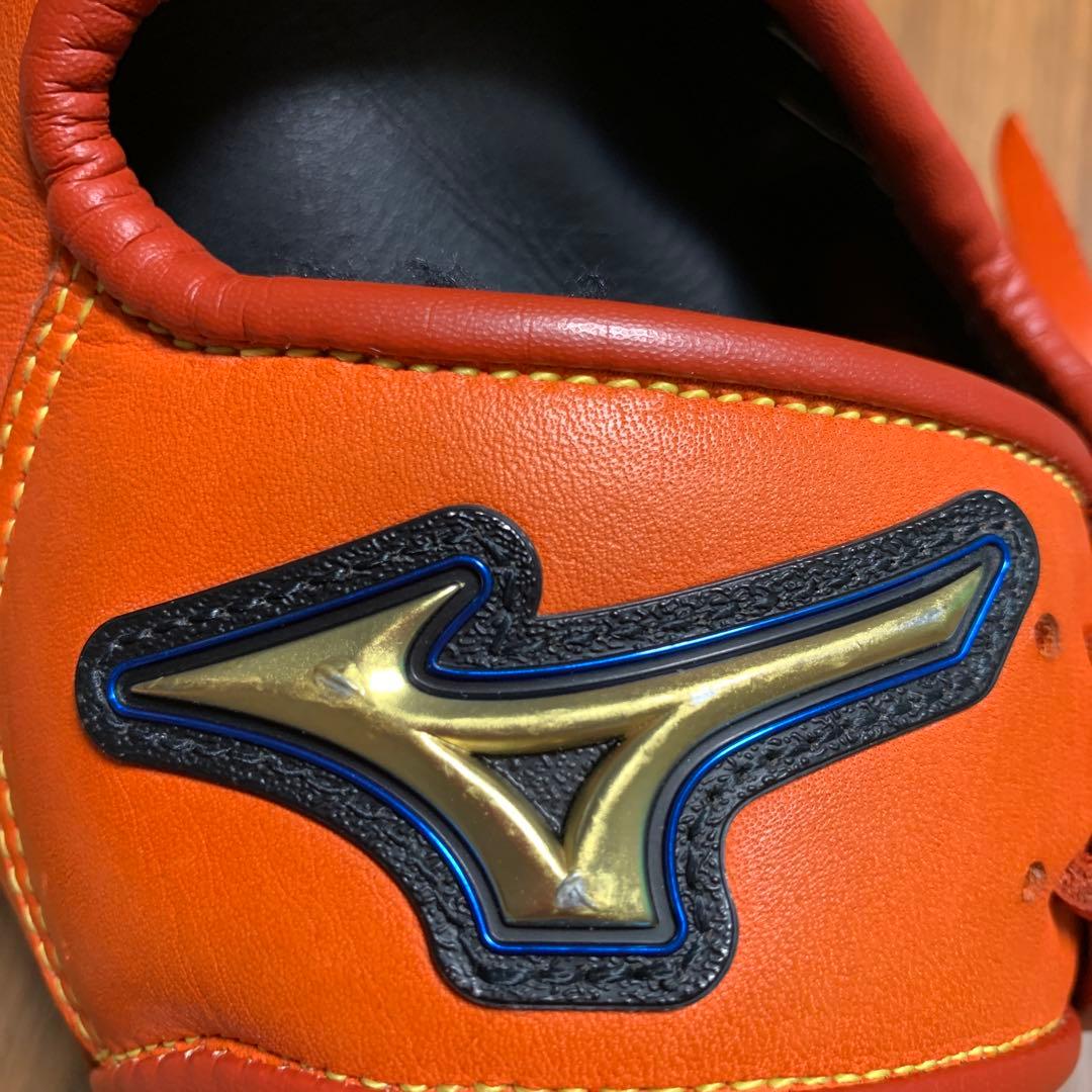 ファーストミット左利き用　オレンジ レザー 野球グローブ 軟式用ミズノ