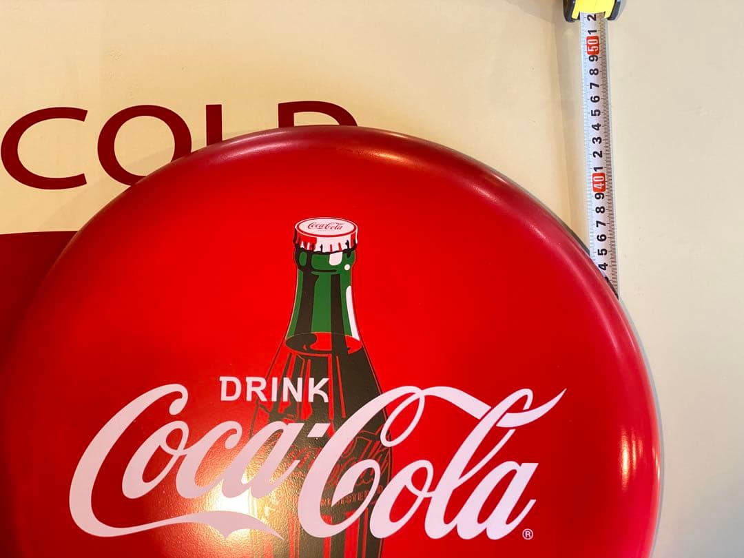 ビンテージ Coca-Cola コカコーラ ボタンサイン 琺瑯看板