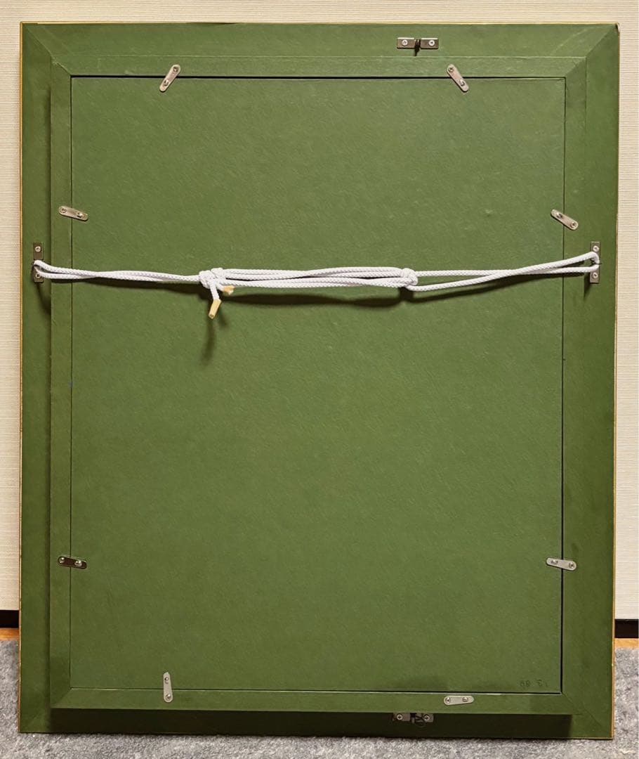 【F6号】手描き油彩　片岡球子【めでたき富士】額縁　サイン　落款　赤富士　龍