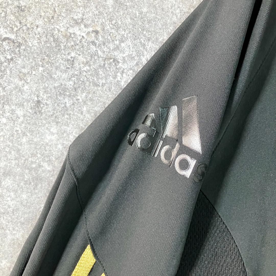 adidas　トラックジャケット　長袖　ブラック　ジップアップ　スリーライン