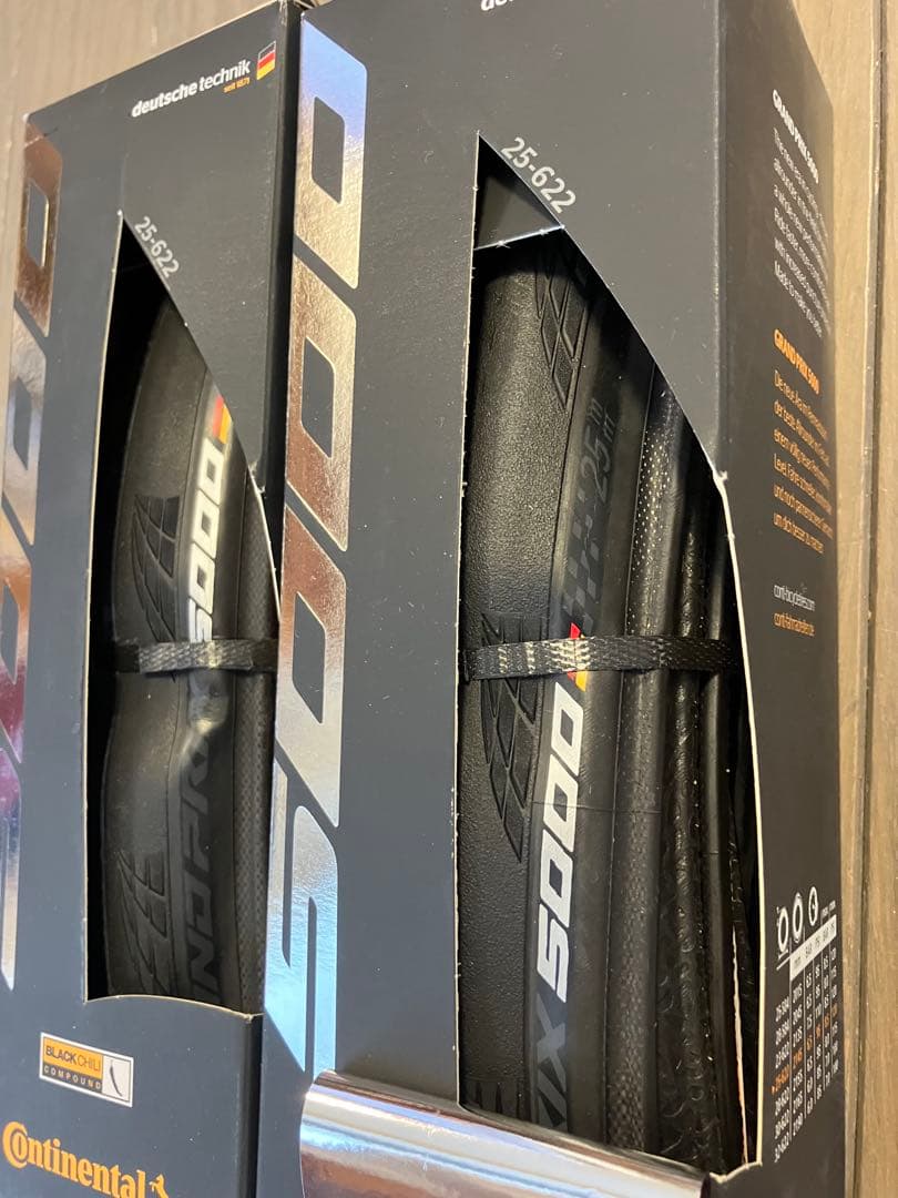 新品未使用品、コンチネンタル GP5000 25C 2本セット クリンチャー