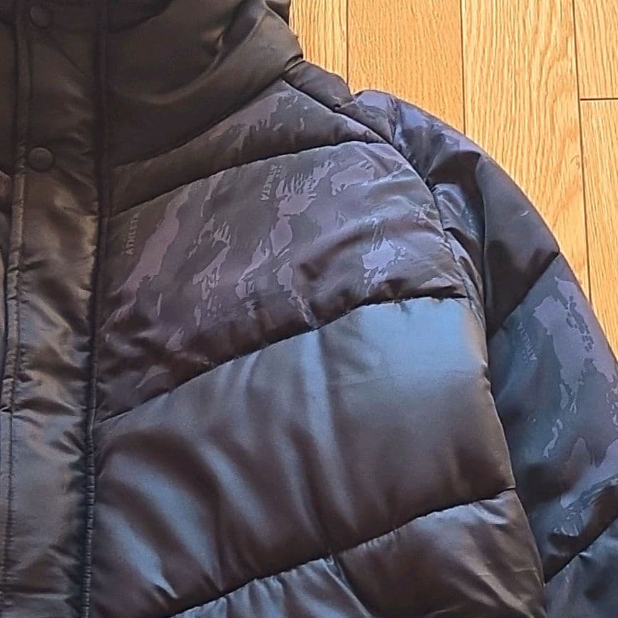 ATHLETA アスレタ ロングベンチコート サッカー 中綿 カモフラ 黒 XL