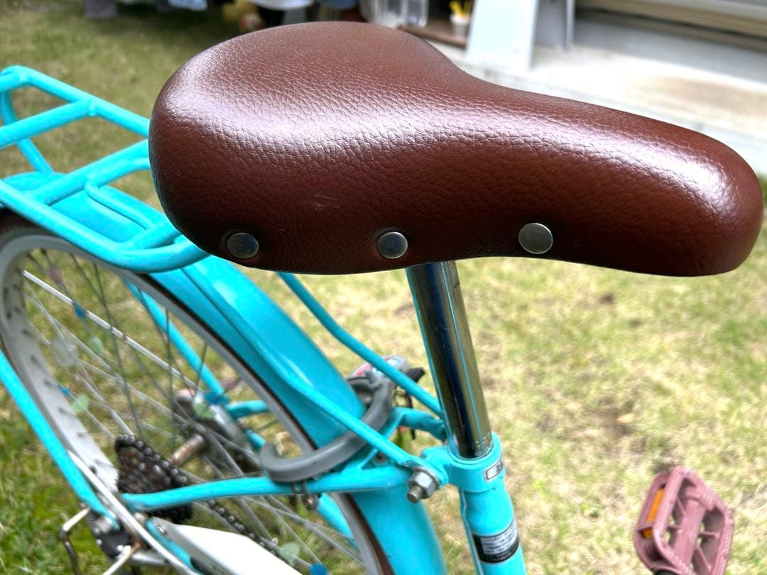 子供用自転車 24インチ（6段変速付き）　アクアブルー ハートデコ