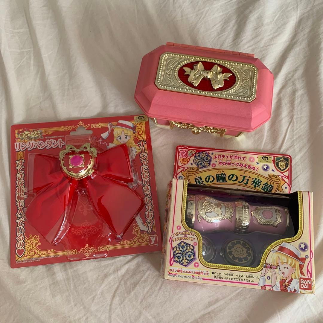 【動作確認済み】明日のナージャ　オルゴール　思い出の宝石箱　万華鏡　ブローチ