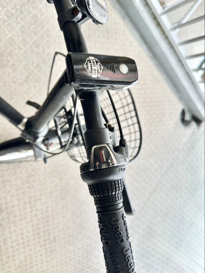 Jeep 折りたたみ自転車 ブラック 前カゴ付き