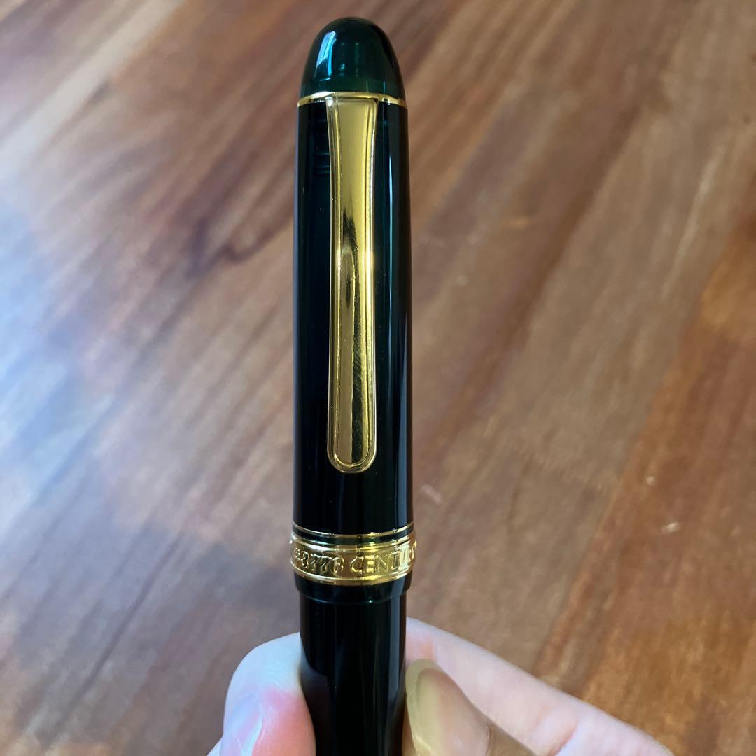 プラチナ　#3776センチュリー　ローレルグリーンSFニブ　箱・保証書付き