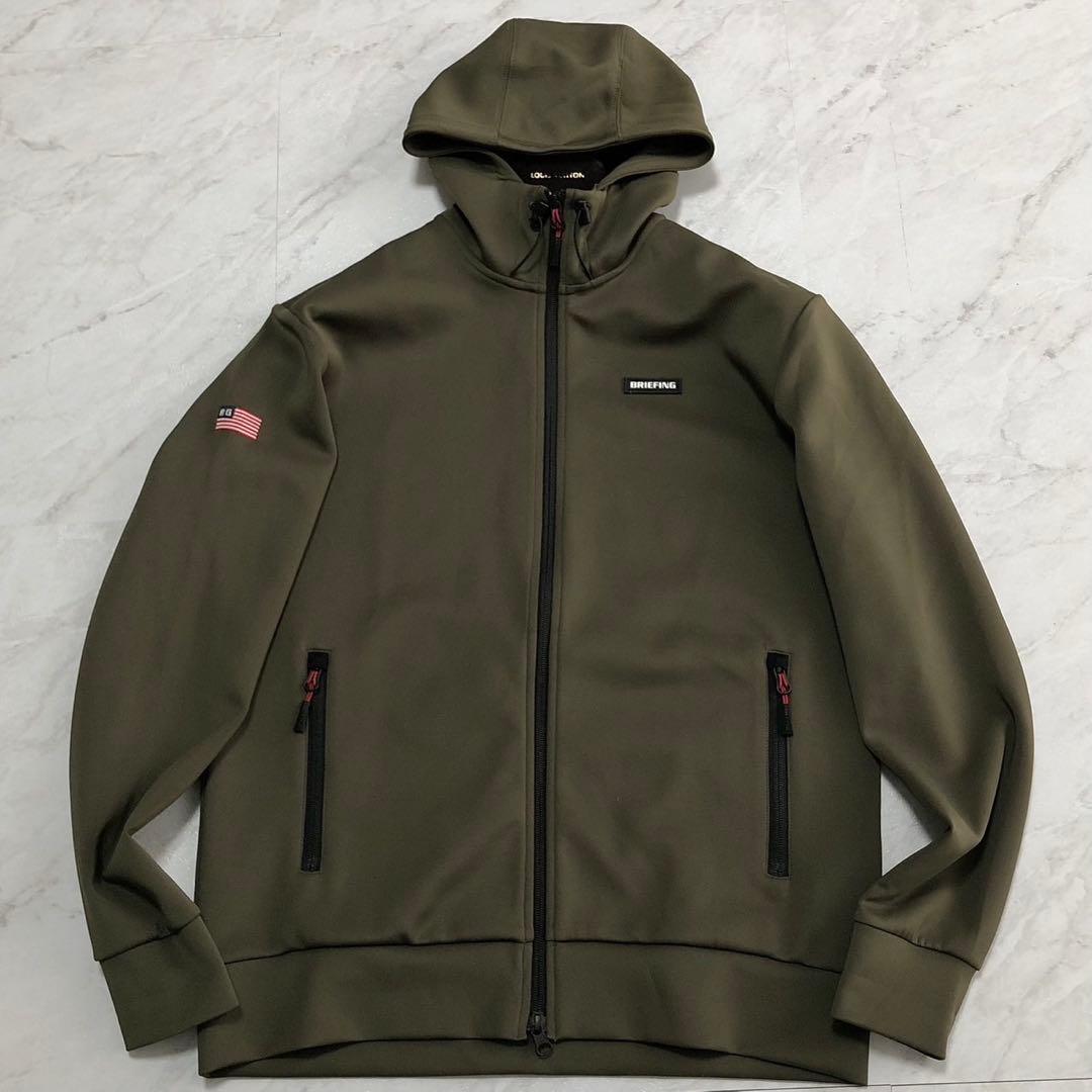 【未使用級】BRIEFING 3D LOGO PARKA ジッパー オリーブ L