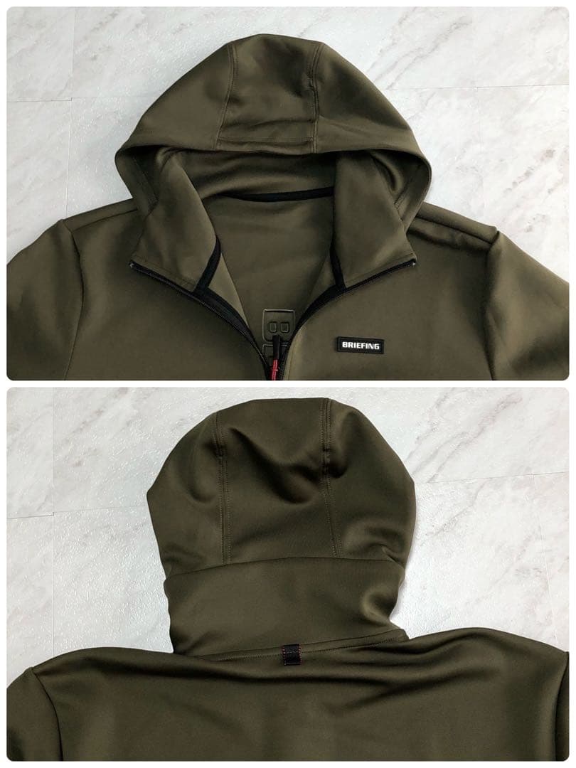 【未使用級】BRIEFING 3D LOGO PARKA ジッパー オリーブ L