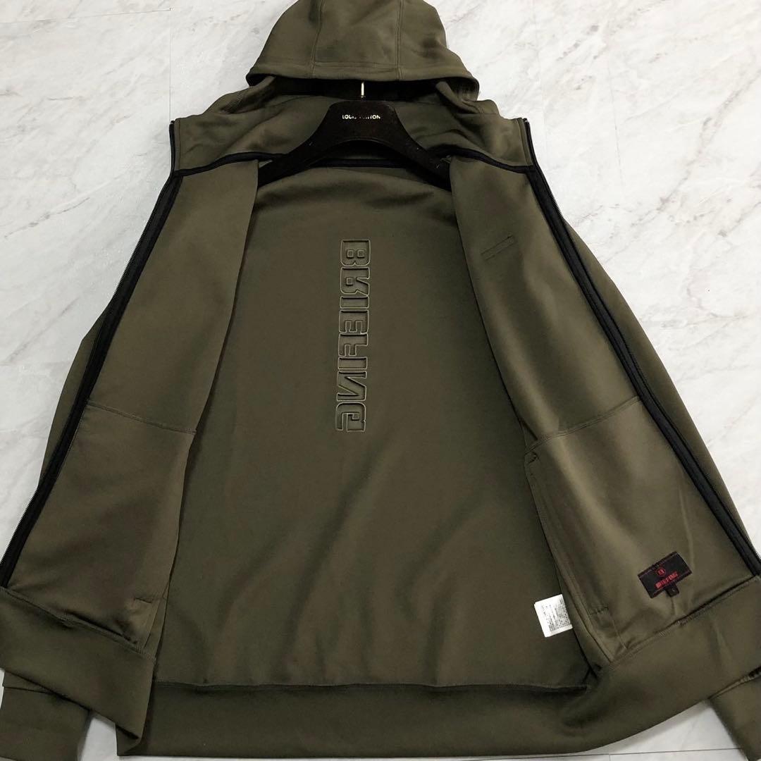 【未使用級】BRIEFING 3D LOGO PARKA ジッパー オリーブ L