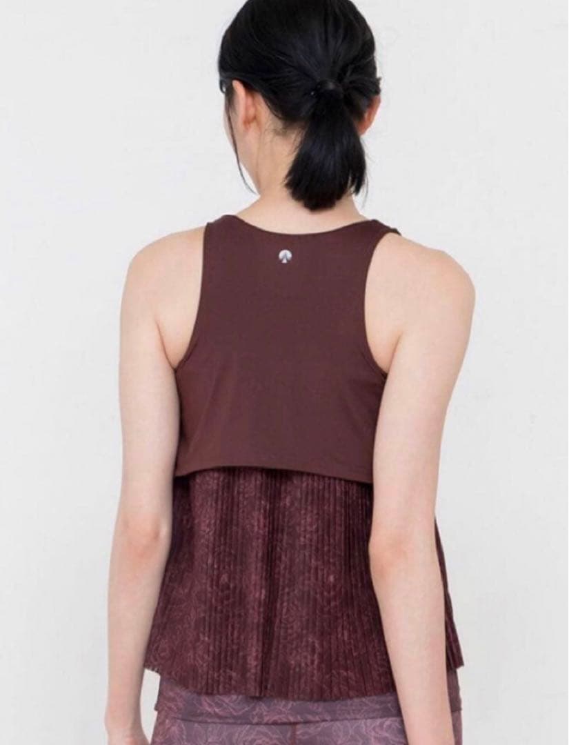 SUKALA ブルーミングフラワープリーツタンク　チョコレートブラウン Mサイズ