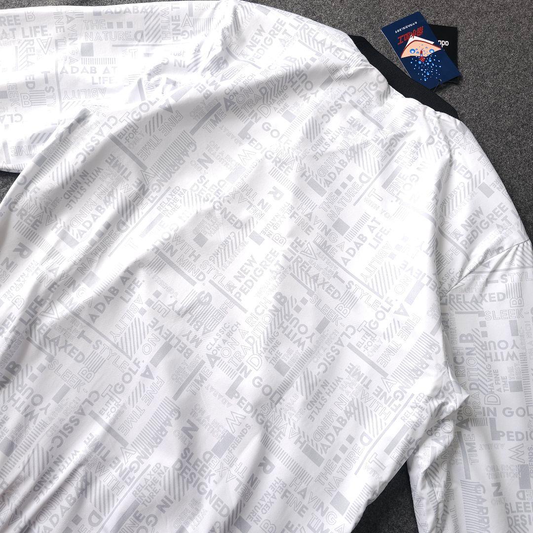 新品【アダバット】2023年総柄ロゴネーム 裏薄起毛 長袖プルオーバーブルゾンM