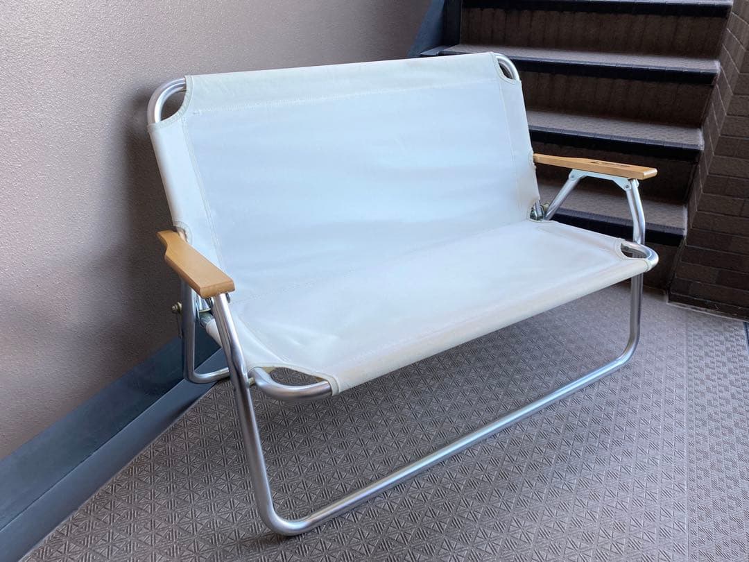 キャプテンスタッグ 折りたたみベンチ ホワイト白_鹿ベンチ