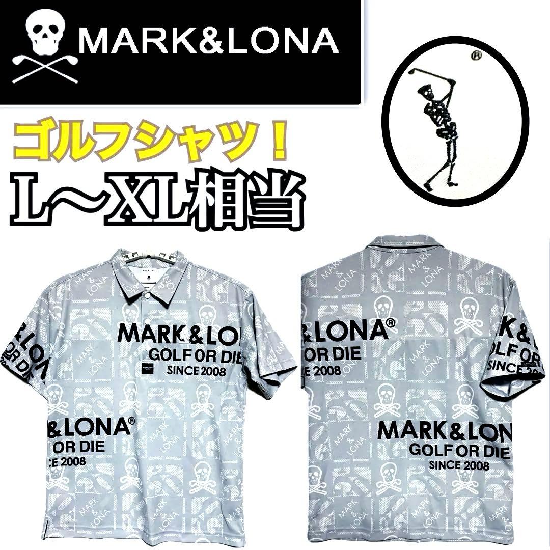 極美品！ 国内正規品！MARK&LONA ゴルフシャツ L〜XL スカル　総柄