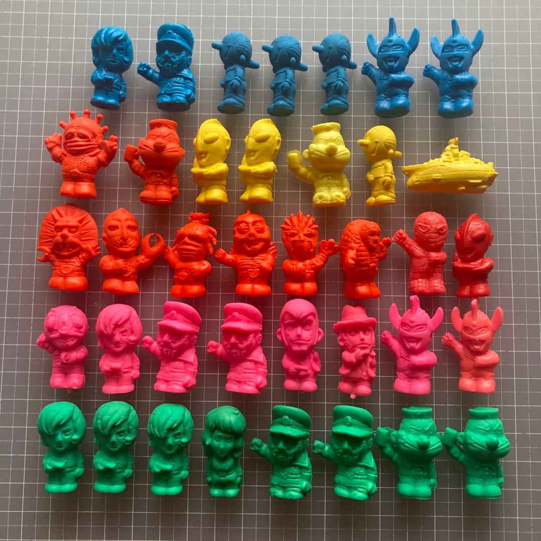 スパイダーマン ポパイ ウルトラマン 怪獣 怪人 消しゴム パチ消し フィギュア