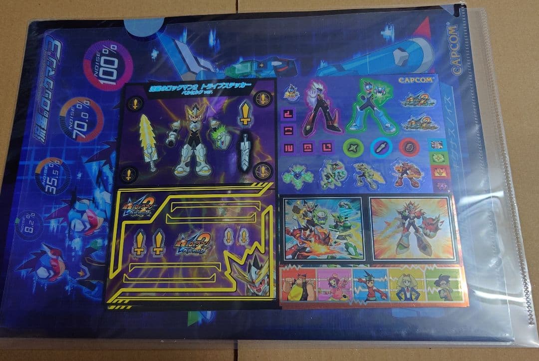 流星のロックマン　クリアファイルステッカーうちわセット当時物　希少CAPCOM
