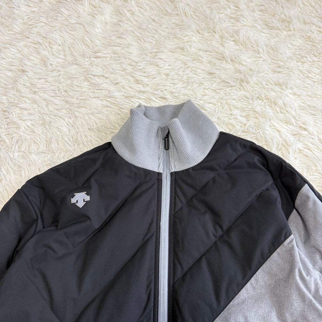 【デサントゴルフ】美品 ダウンジャケット グレー 切替 Mサイズ メンズ