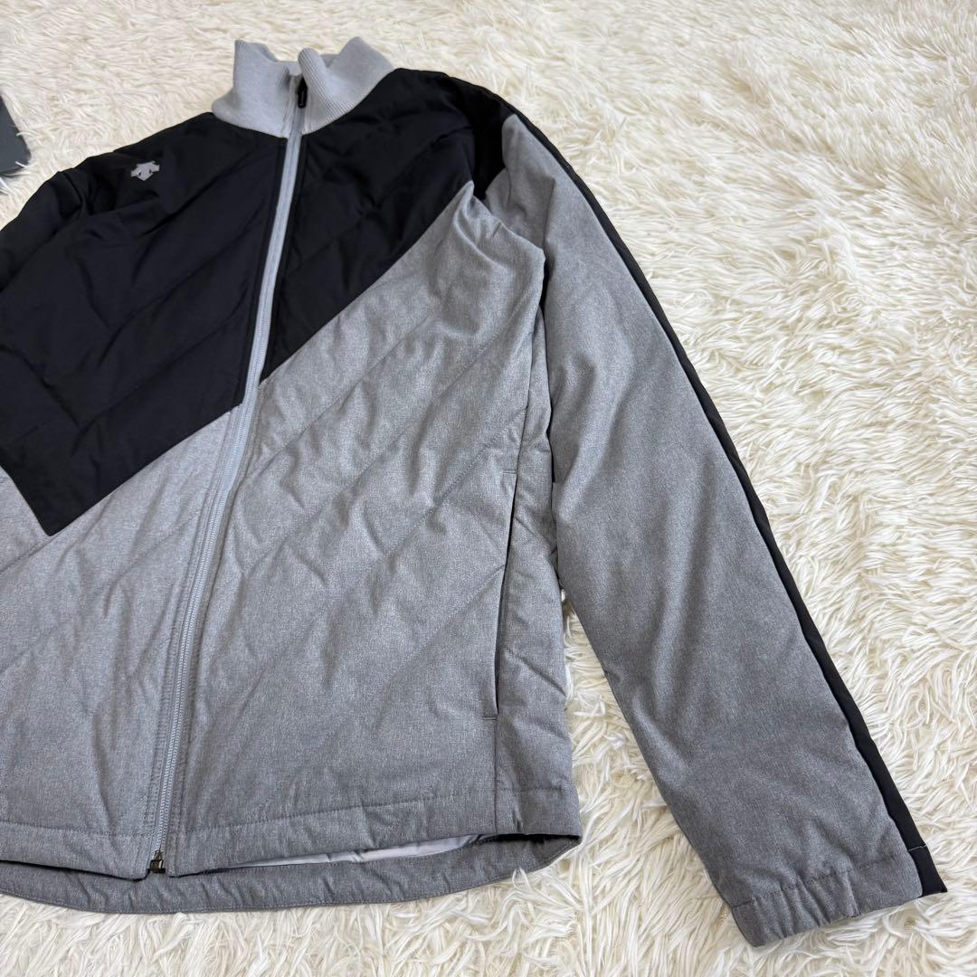 【デサントゴルフ】美品 ダウンジャケット グレー 切替 Mサイズ メンズ