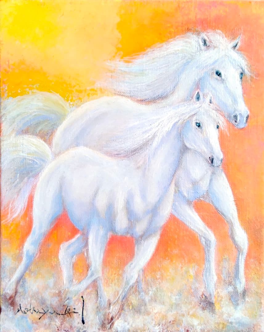 油絵　morning run 洋画家 池畠 史幸 新作、肉筆画