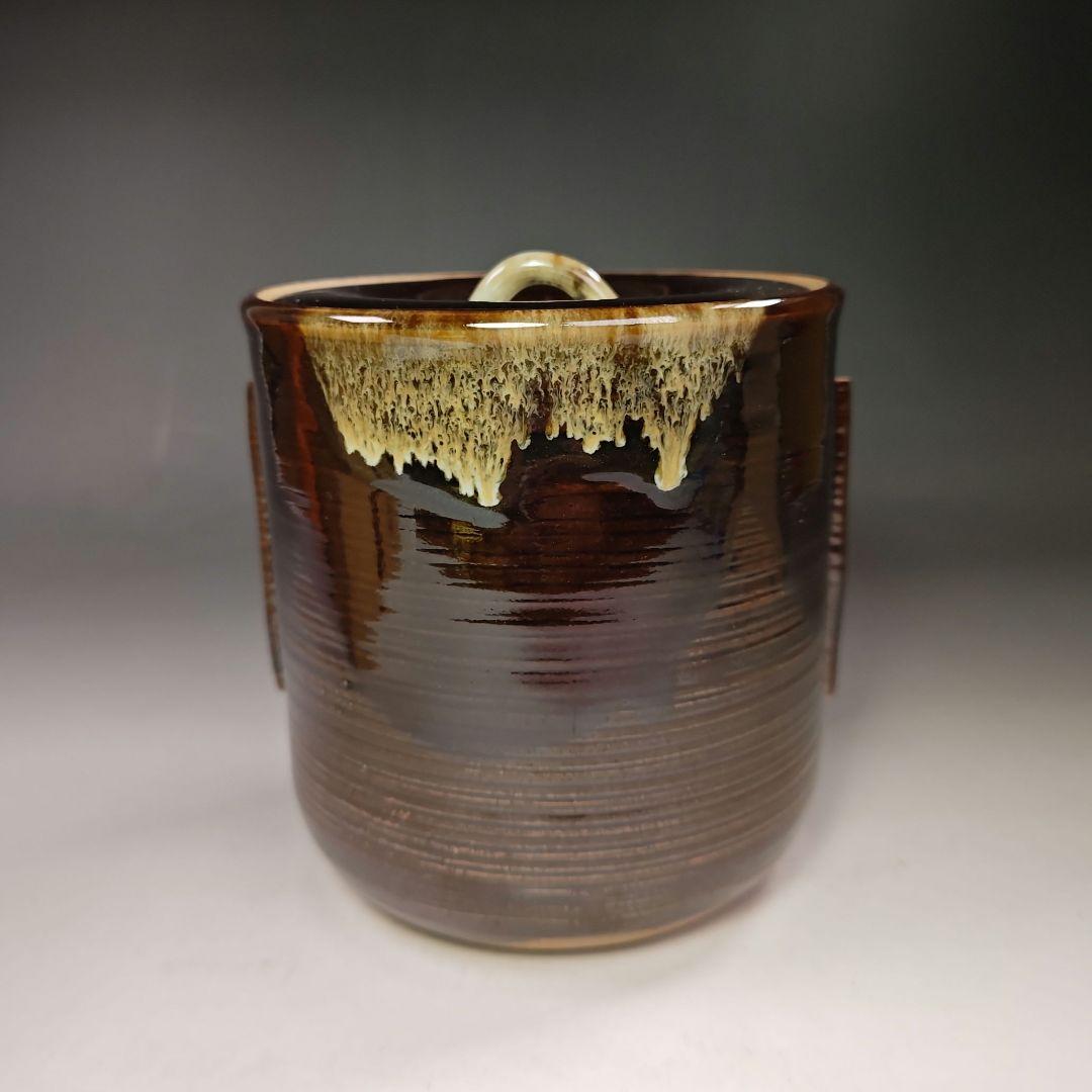 イ633 水指『前大徳寺和尚　極箱　銘　松風』『高取　青柳翠峰作』茶道具