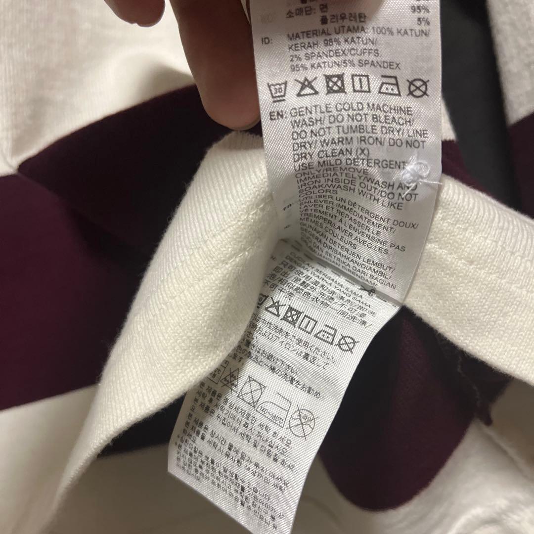 adidas ストライプラガーシャツ 96cm ボルドー