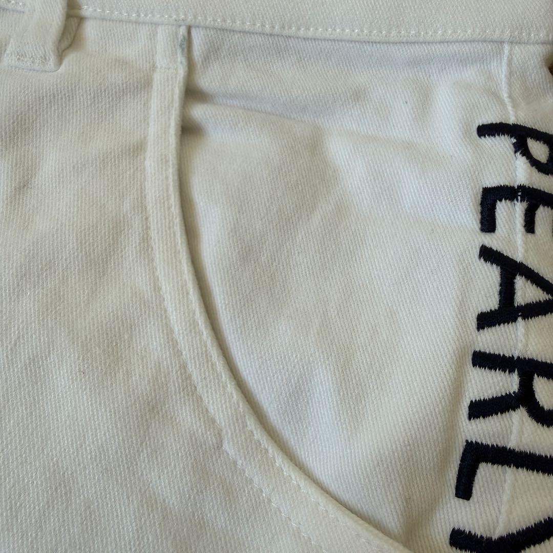 現行モデル　パーリーゲイツ　パンツ　白　M〜L相当　地厚　ホワイト　コットン素材