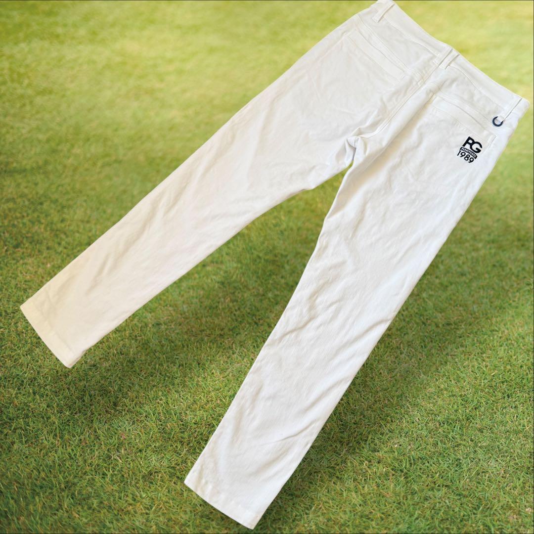 現行モデル　パーリーゲイツ　パンツ　白　M〜L相当　地厚　ホワイト　コットン素材