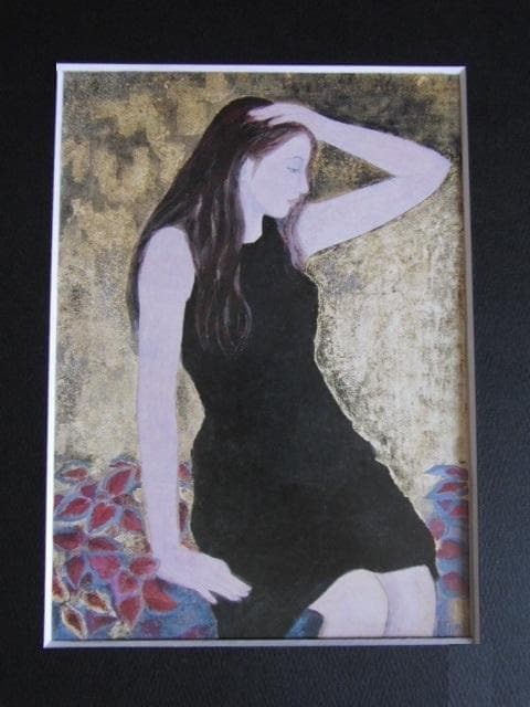 鈴木美江、【想】、希少な額装用画集より、新品額装付、状態良好