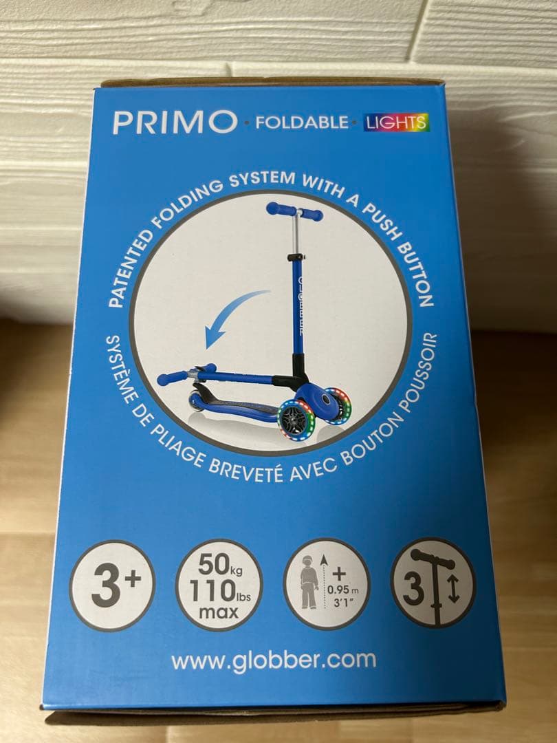 まいすん【新品】プリモ フォールダブルライト キックボード　ブルー
