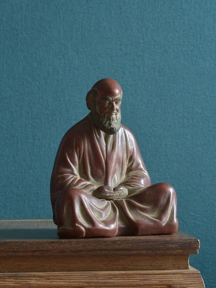 紫砂仏像 座禅達磨祖師像 茶道具 茶寵 装飾品 工芸品 置物