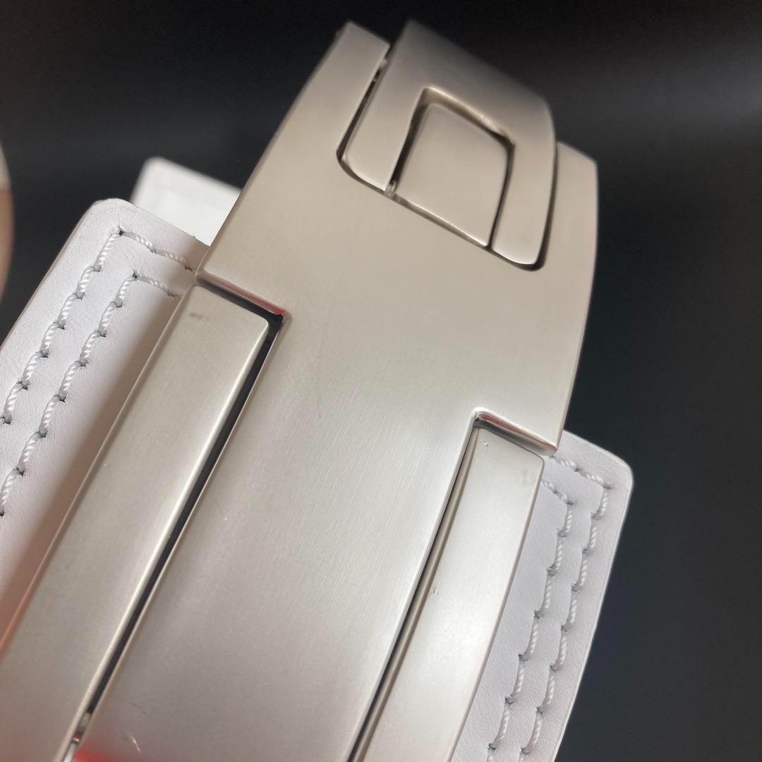 新品 パワーベルト レバーアクション Lサイズ 本革 白ベルト×マット銀 可変式