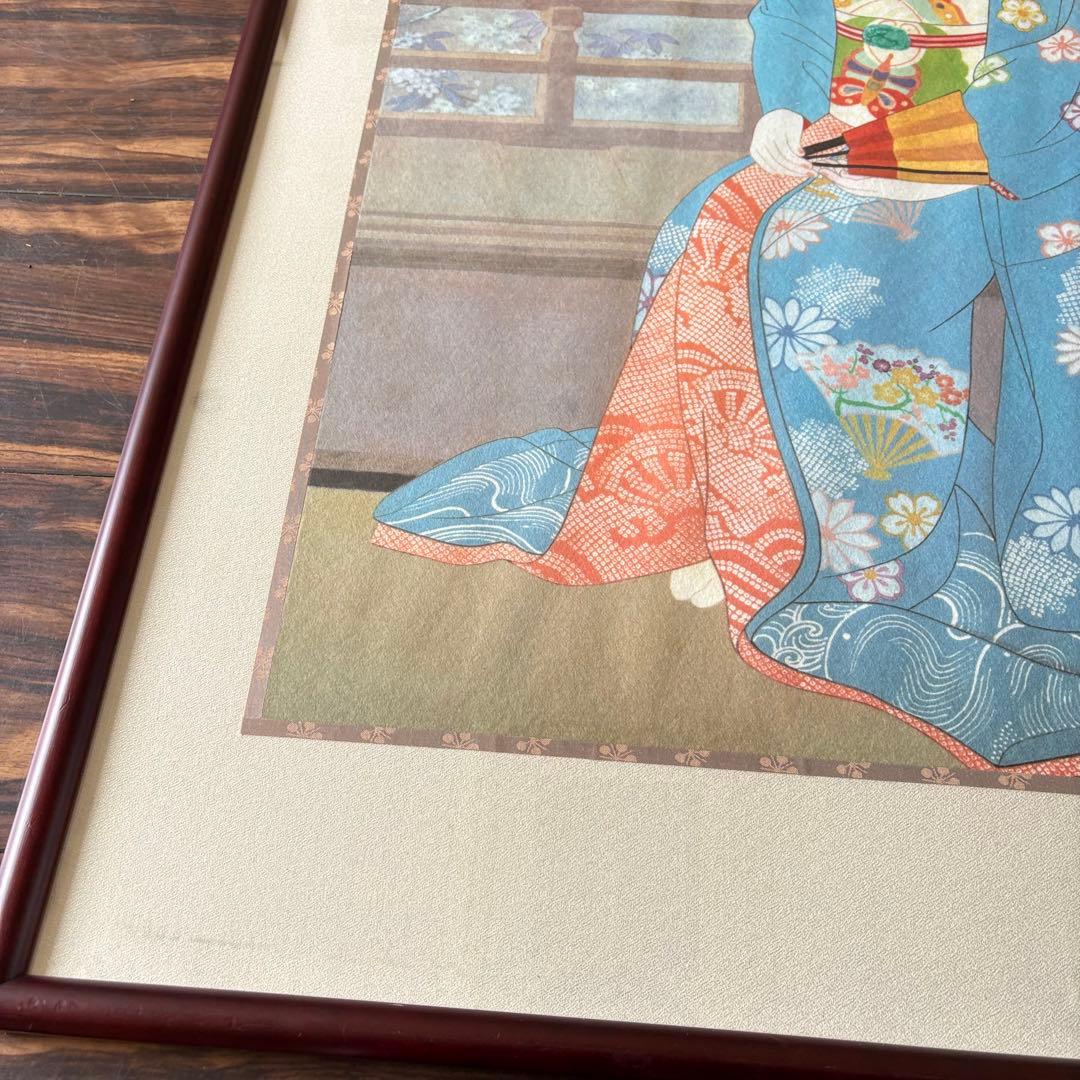 横尾芳月 舞妓 日本画 額装 美人画 F