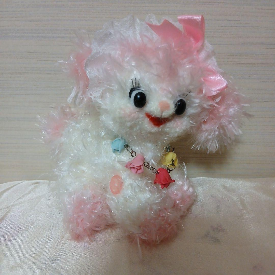 作家様　ふわふわワンちゃん　ぬいぐるみ　ピンク