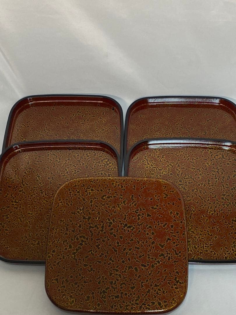 2299❣️津軽塗　角盆　5枚セット