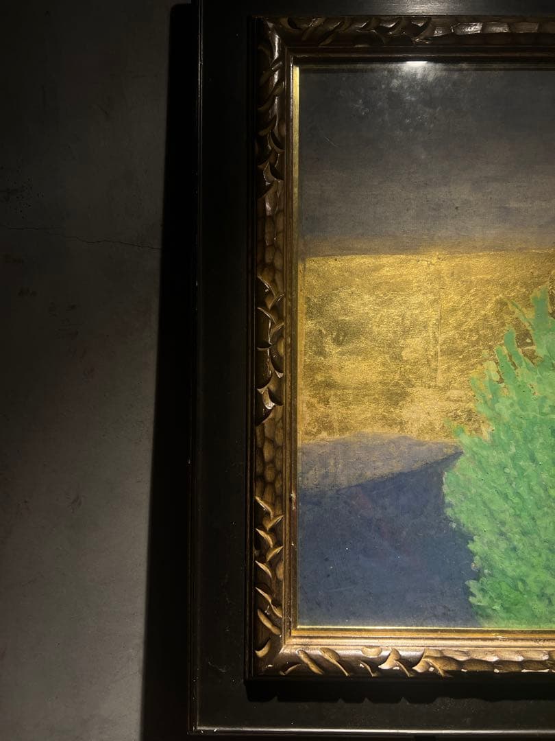 金箔風景画 肉筆油彩画