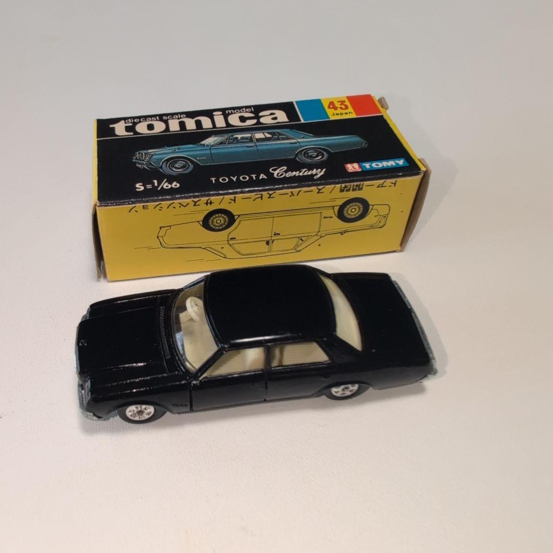 トミカ黒箱No.43 日本製トヨタ センチュリー/黒 アイボリー内装 当時物
