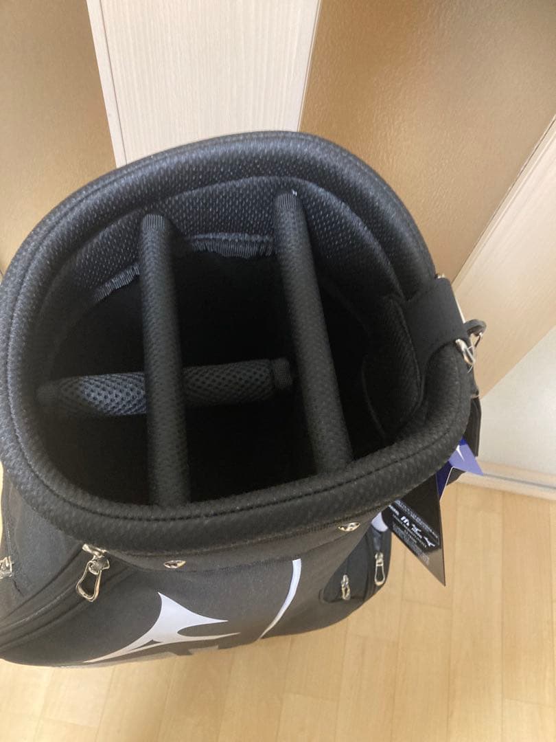 新品未使用　軽量キャディバッグ ミズノ　9.0型 ブラック×ホワイト