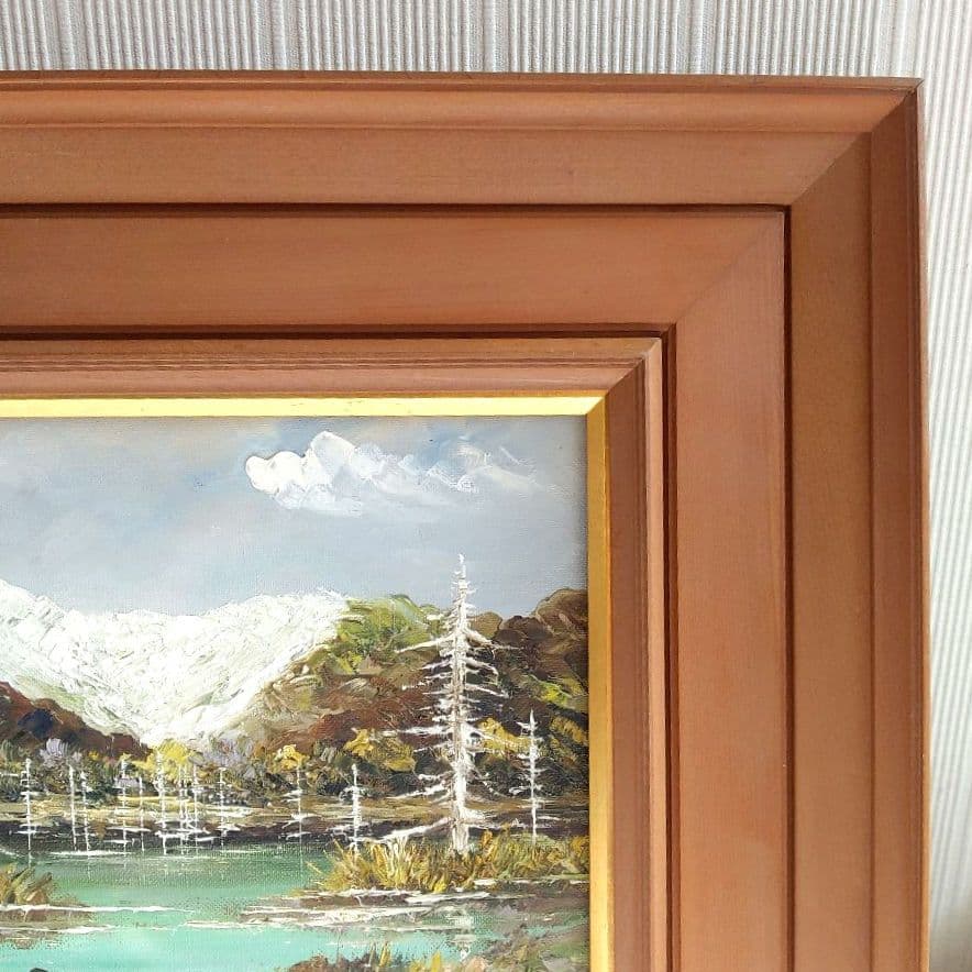 油絵　上高地　大正池　坂井保蔵（？）　油彩画