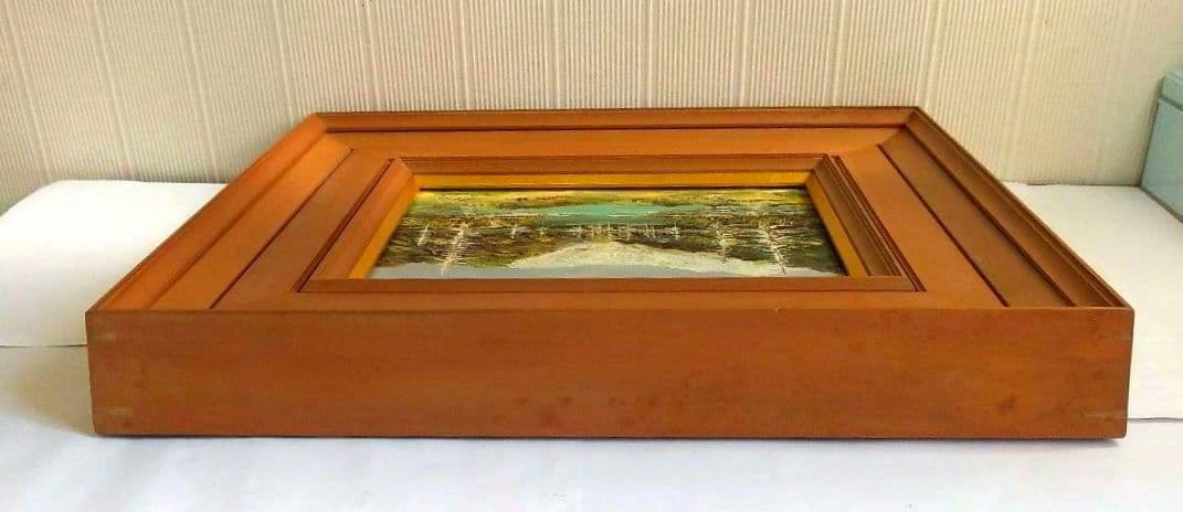 油絵　上高地　大正池　坂井保蔵（？）　油彩画