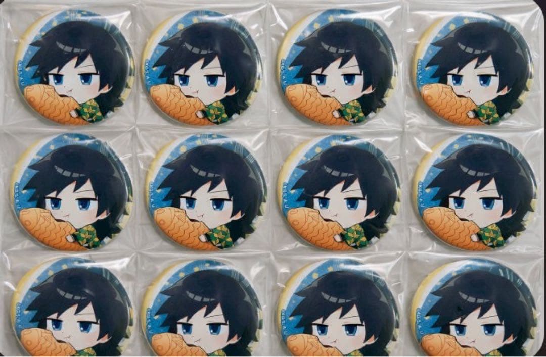 鬼滅の刃 セガ コラボカフェ たい焼き 缶バッジ 義勇 12個