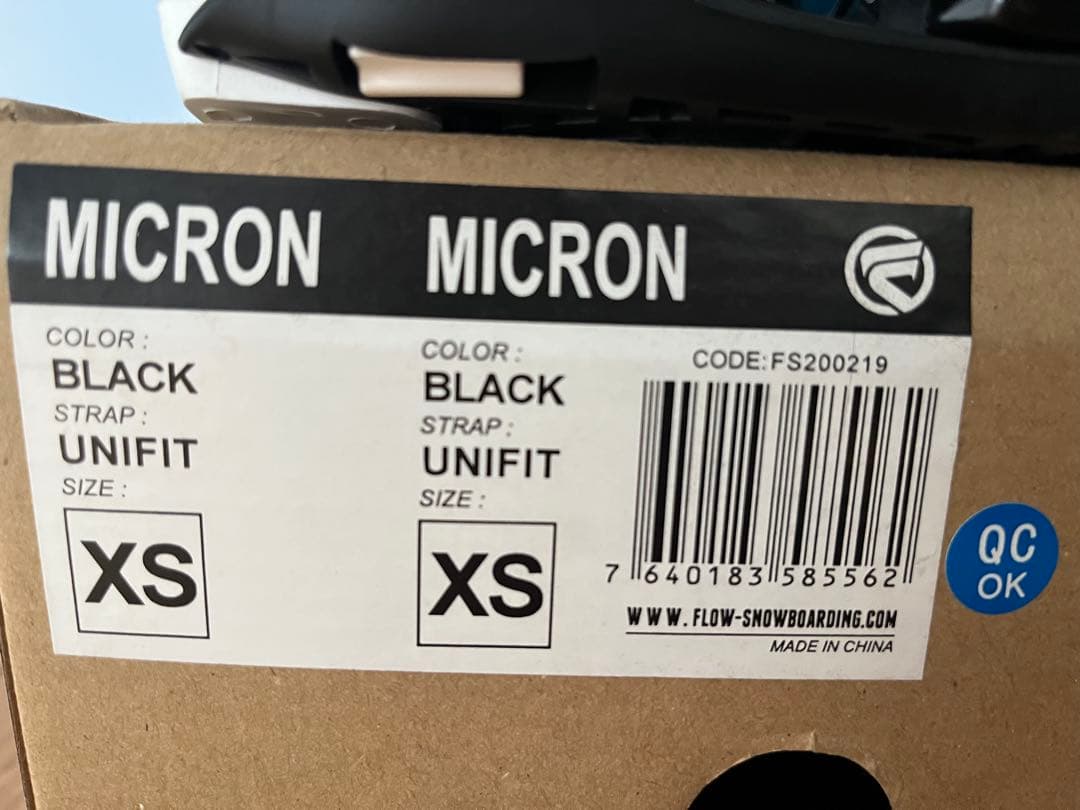 FLOW MICRON ビンディング XS ブラック/ホワイト　キッズ　フロー