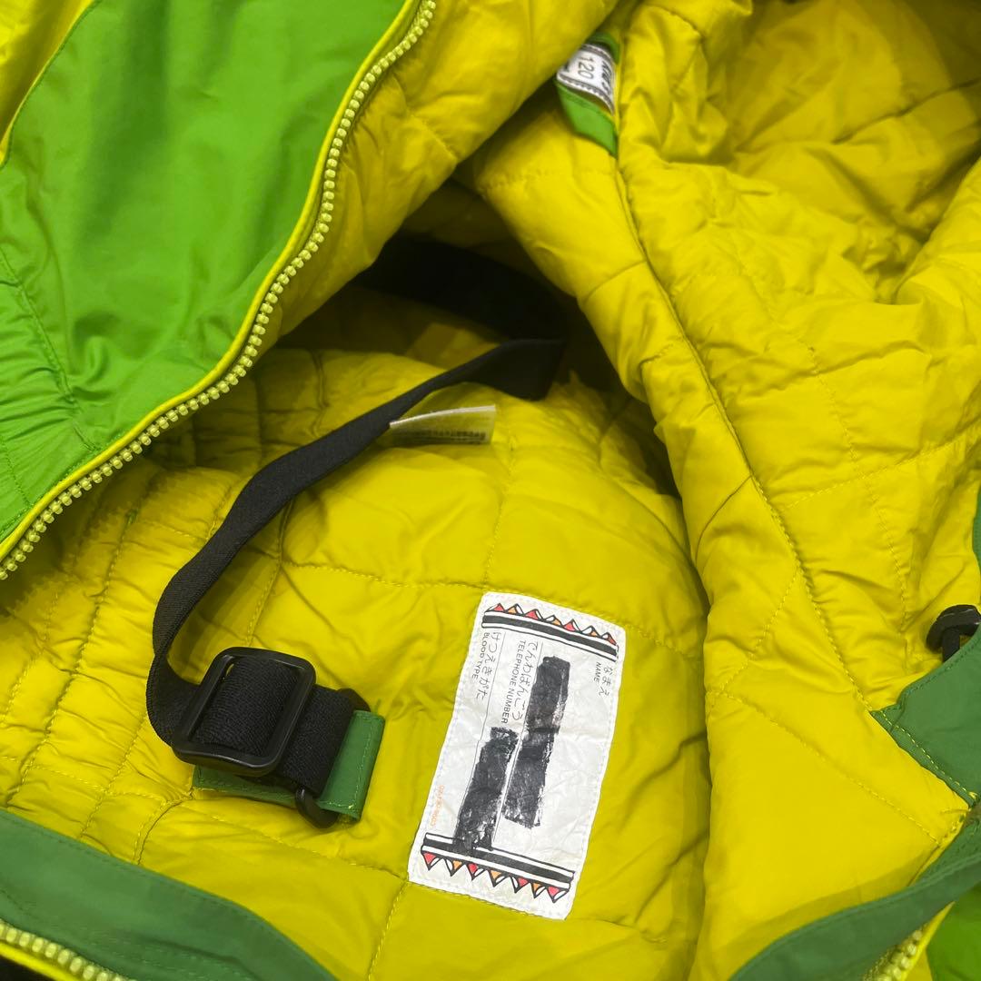 モンベル キッズ スノーウェア つなぎ 120㎝ グリーンジャンプスーツ