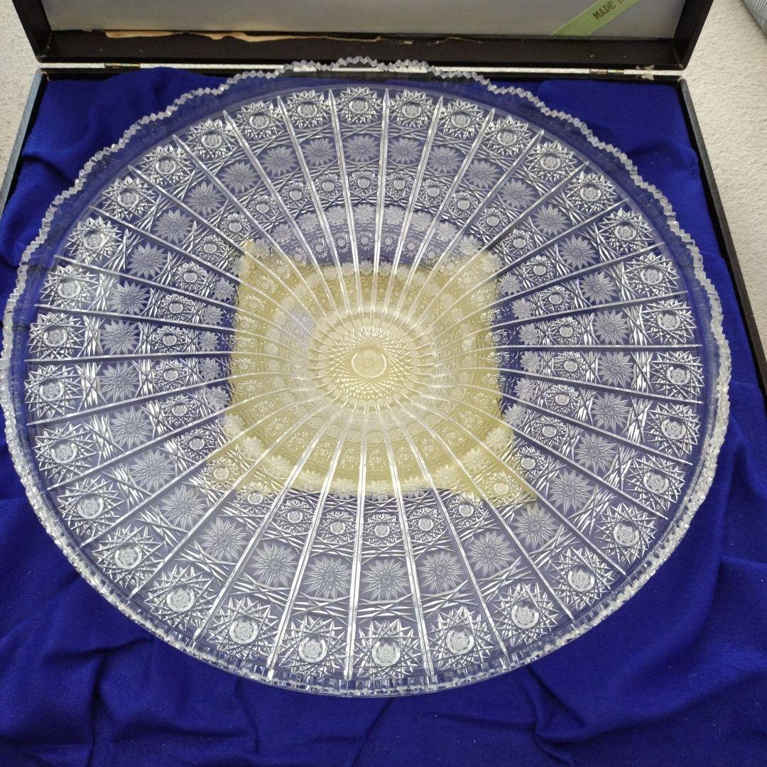 値下げします‼️Bohemia Glass500pk ガラス大皿 直径約40cm